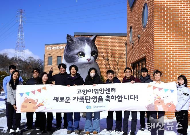 고양이 입양센터 100번찌 기념 사진 촬영