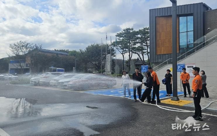 안성시 삼죽면 행정복지센터와 죽산119안전센터가 함께하는 합동소방훈련 및 중대산업재해 대응훈련 실시