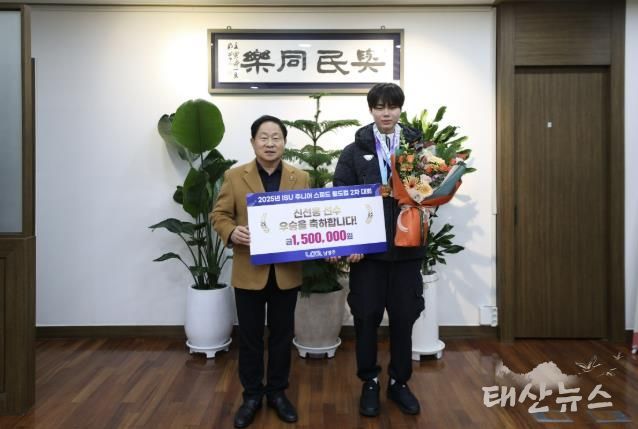 (좌) 주광덕 시장 (우) 신선웅 선수