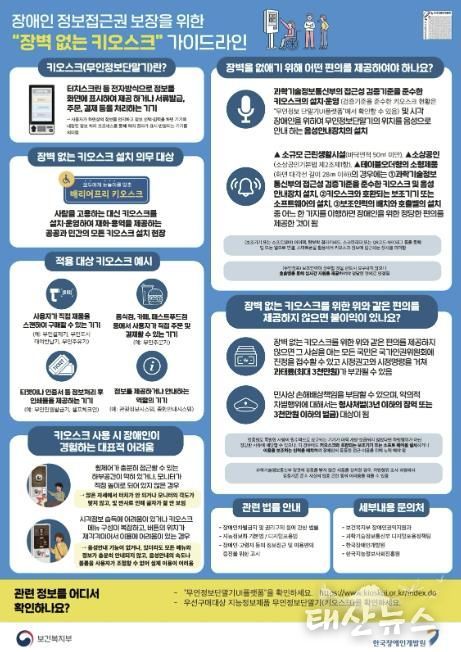 장애인 정보접근권 보장을 위한 ‘장벽 없는 키오스크’ 가이드라인 홍보물